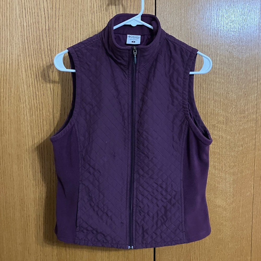 Columbia Vest Purple Quilted Fleece Women’s Size Small
